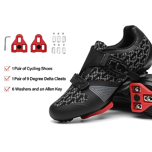 Unisex Cycling Shoes for Peloton & SPD - Black 12 Women/10 Men