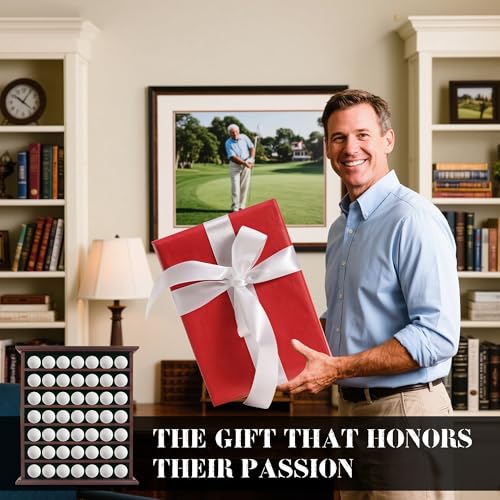 Mahogany Golf Ball Display Case Wall Mounted for 49 Balls – Hodeframe