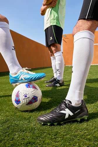 KELME Men's Soccer Cleats 9.5 Black - Outdoor Firm Ground Football Shoes
