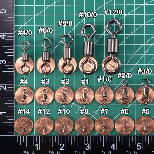 Stainless Steel Fishing Swivels - #10 (0.35') 31LB - 50 Pack