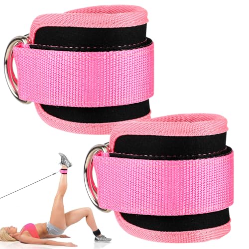 Padded Ankle Straps for Cable Machines - 2 Pack Glute Kickback Attachments