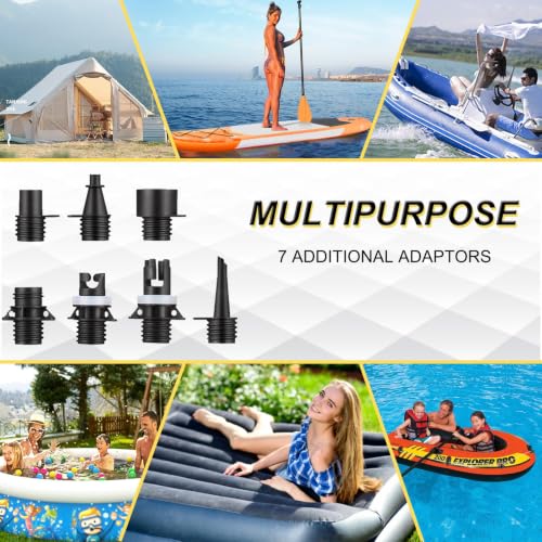 Electric Paddle Board Pump - 20PSI Air Compressor, Orange