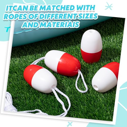 Lewtemi Crab Trap Floats, Anchor Buoy Red White - Pack of 4