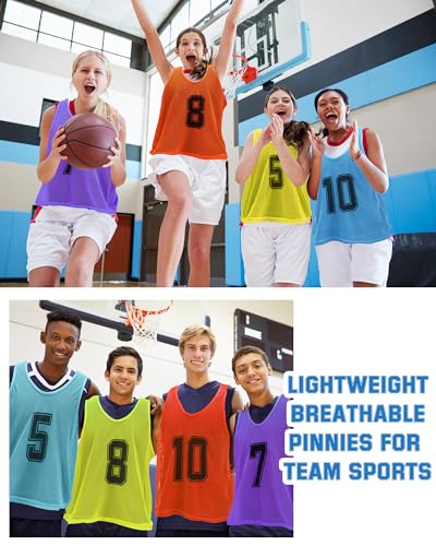 48 Pcs Adult Mesh Scrimmage Vests for Soccer & Basketball - XXL