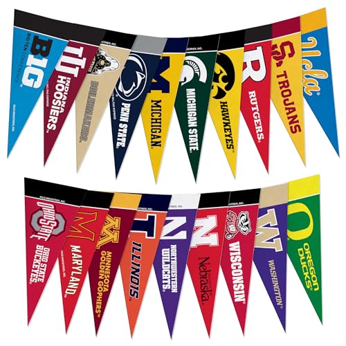 NCAA Big Ten Mini Pennant Set - 4" x 9" Felt Decor