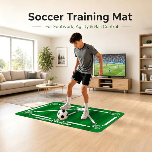 Peneyon Soccer Training Mat 47 x 31 in – Court Size, Non-Slip Indoor Practice & Agility