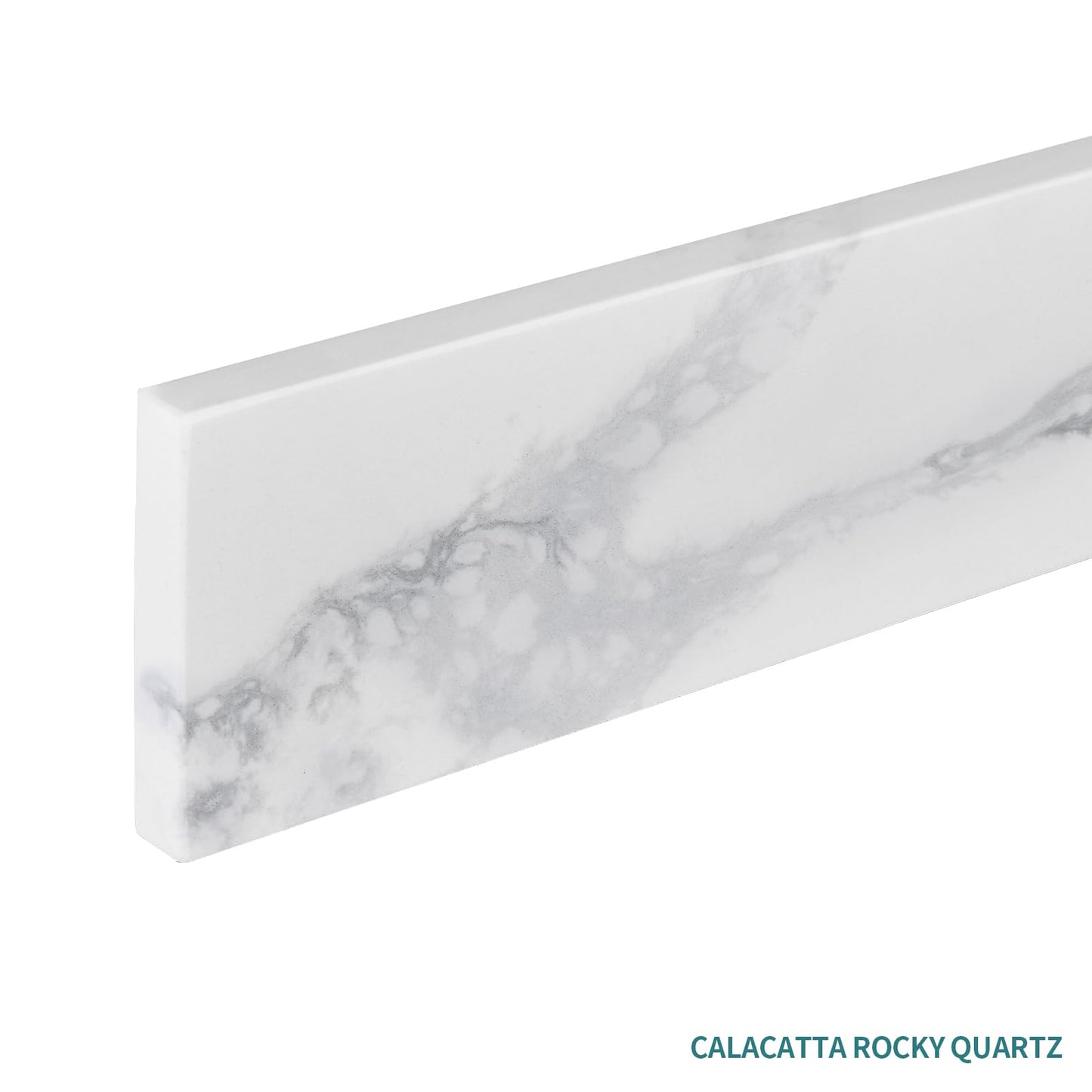 21 Inch Sidesplash in Calacatta Rocky, Quartz Stone Side Splash For Bathroom Vanity Top, Universal Size Bathroom Sink Sidesplash