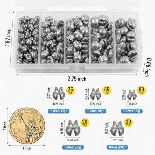 Split Shot Fishing Weights Sinkers - Duckbill 200PCS