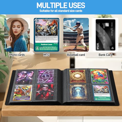 4-Pocket Trading Card Binder - 160 Pockets Mini Album - Black