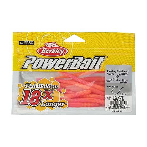 Floating Steelhead Worm Fishing Bait - 4" Sherbet