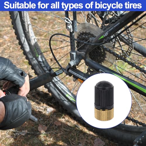 8-Piece Brass Presta to Schrader Valve Adapter Set with Tire Valve Covers