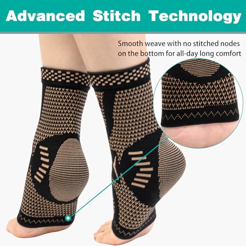 Copper Infused Ankle Brace for Sprains & Pain Relief