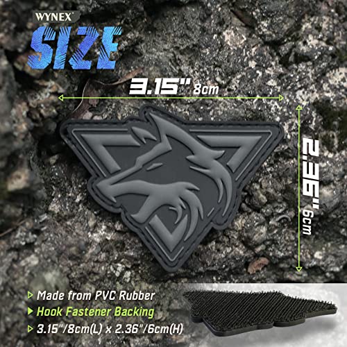 Wolf Morale Patch - Tactical PVC Patches for Backpack, 2 Pcs - Black