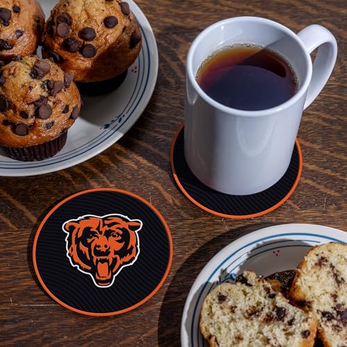 NFL Football Coaster Set - 4 Pack Durable PVC Coasters