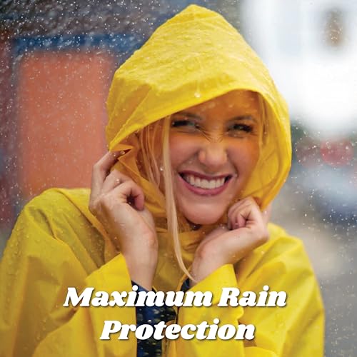 Packable Lightweight Adjustable Rain Poncho for Adults - Red