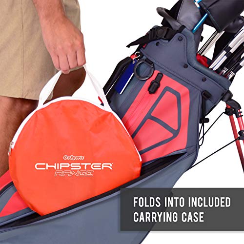 Chipster Pop-Up Golf Chipping Practice Net - Red - Indoor & Outdoor Training Aid