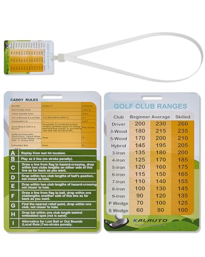 Golf Club Distance Card - 3.54" x 5.12" - Essential Golf Accessory