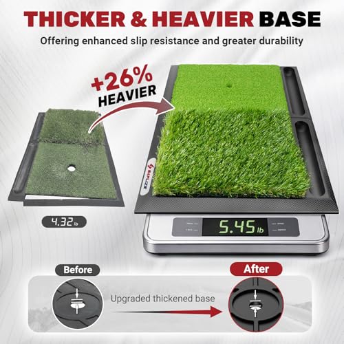 SAPLIZE 25" × 17" Foldable Heavy-Duty Golf Hitting Mat with 10mm EVA Backing – Indoor/Outdoor Swing & Chipping