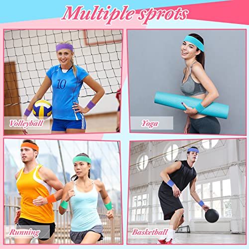 Cotton Sweatband and Wristband Set - Multicolor, 72 Pieces
