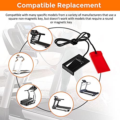 Treadmill Safety Key for Most Brands - Round Key - Square