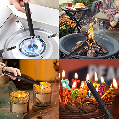 Electric Candle Lighter with Rechargeable Type-C Cable - Black