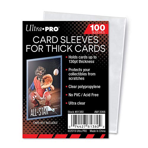 Premium Thick Card Sleeves for 130pt Collectibles - 100 Count