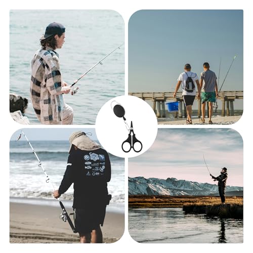 Fishing Scissors with Retractable Buckles - 2 PCS Stainless Steel Cutter