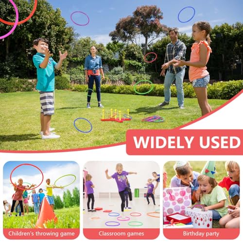 OBTANIM 12 Pcs Plastic Ring Toss Game for Kids and Outdoor Rings
