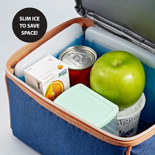 Slim Ice Packs - Quick Freeze Reusable 4-Pack for Lunch Boxes & Coolers - Multicolor