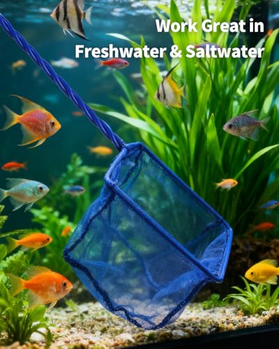 6 Inch Fish Net for Aquarium - Soft Nylon Mesh & Metal Handle