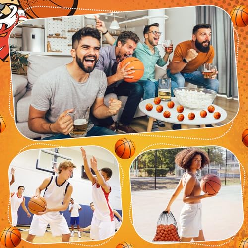 Mini Basketball and Soccer Balls 200 Pcs 1.2 Inch Foam Sports Balls for Kids & Parties - Basketball Variation