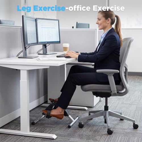 Under Desk Exercise Bike with LCD Monitor - Black Pedal Exerciser