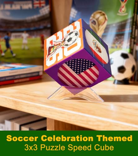 Soccer Cube Puzzle 3x3 - Football Themed Brain Teaser Toy