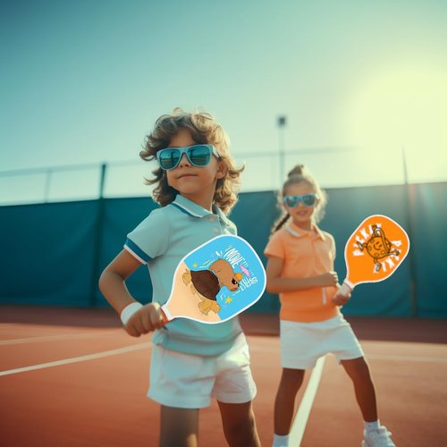 Xenia's Gifts Pickleball Paddle, Wood Pickleball Racket with Ergonomic Designed Non-Slip Grip, Ideal for Beginners, Pros, and Kids (Turquoise & Azure, 4 Paddles)