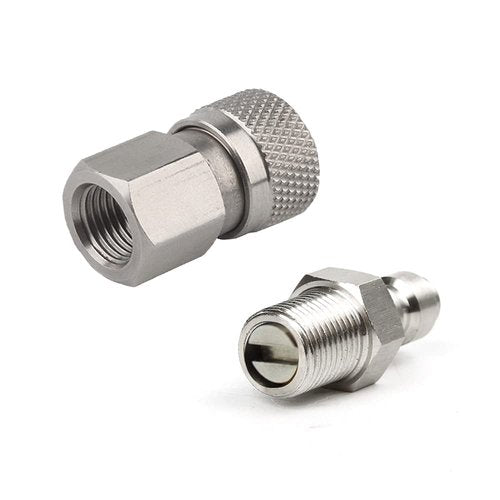 Forster Quick-Disconnect Set - 1/8 BSPP Fill Nipple & 8MM Plug Adapter for PCP Paintball Air Charging Tools