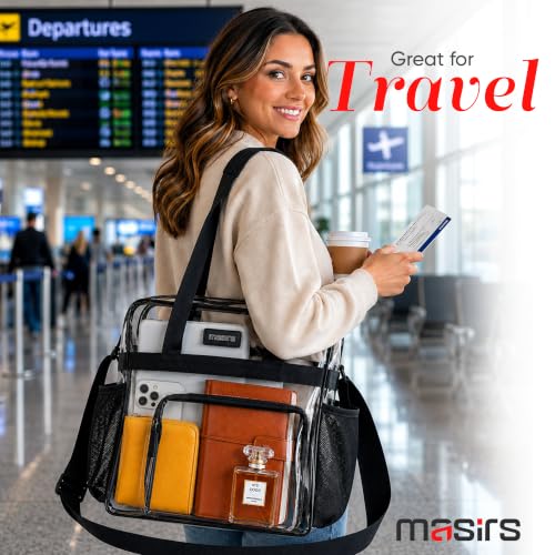 Clear Tote Bag - Stadium Approved with Mesh Pockets & Zippered Top