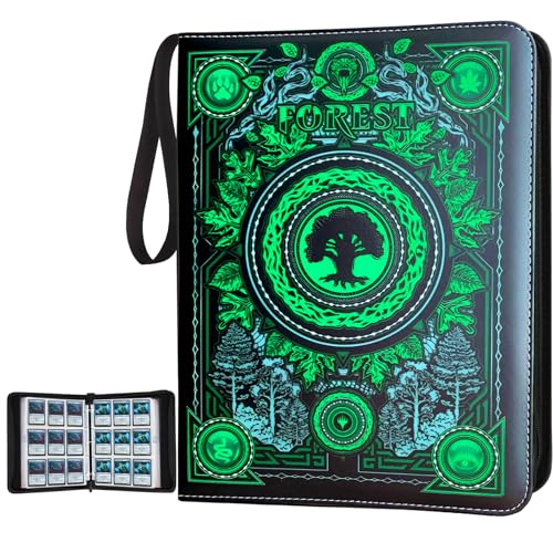 MTGPRO Green 9-Pocket Card Binder Holds 720 Cards Portable Trading Album