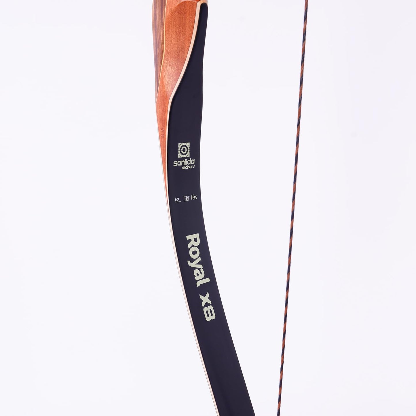 Sanlida Archery 60" Royal X8 One-Piece Bow Traditional Wooden Hunting Bow Handmade Hunting Bow and Arrows Kit for Adults & Traditional Archers, RH Only (50lbs, Dark Wood)
