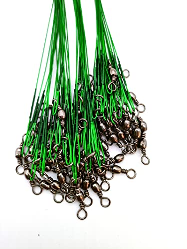 60Pcs Fishing Wire Leaders with Swivels - 3 Sizes for Freshwater & Saltwater