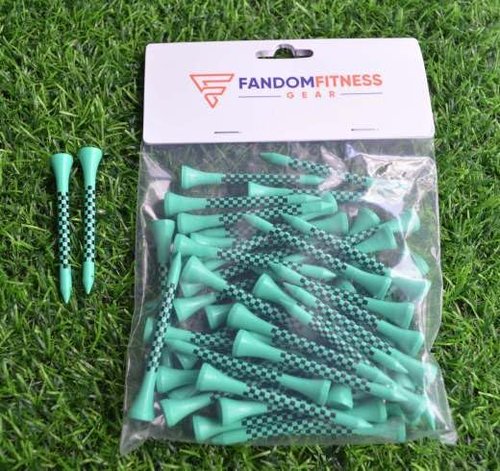 Fandom Fitness Gear Wooden Golf Tees – Pack of 50 2 – 3/4 inch Bamboo Golf Tees for Professional Use, Training, Competition - Unique Design Unbreakable Golf Tees