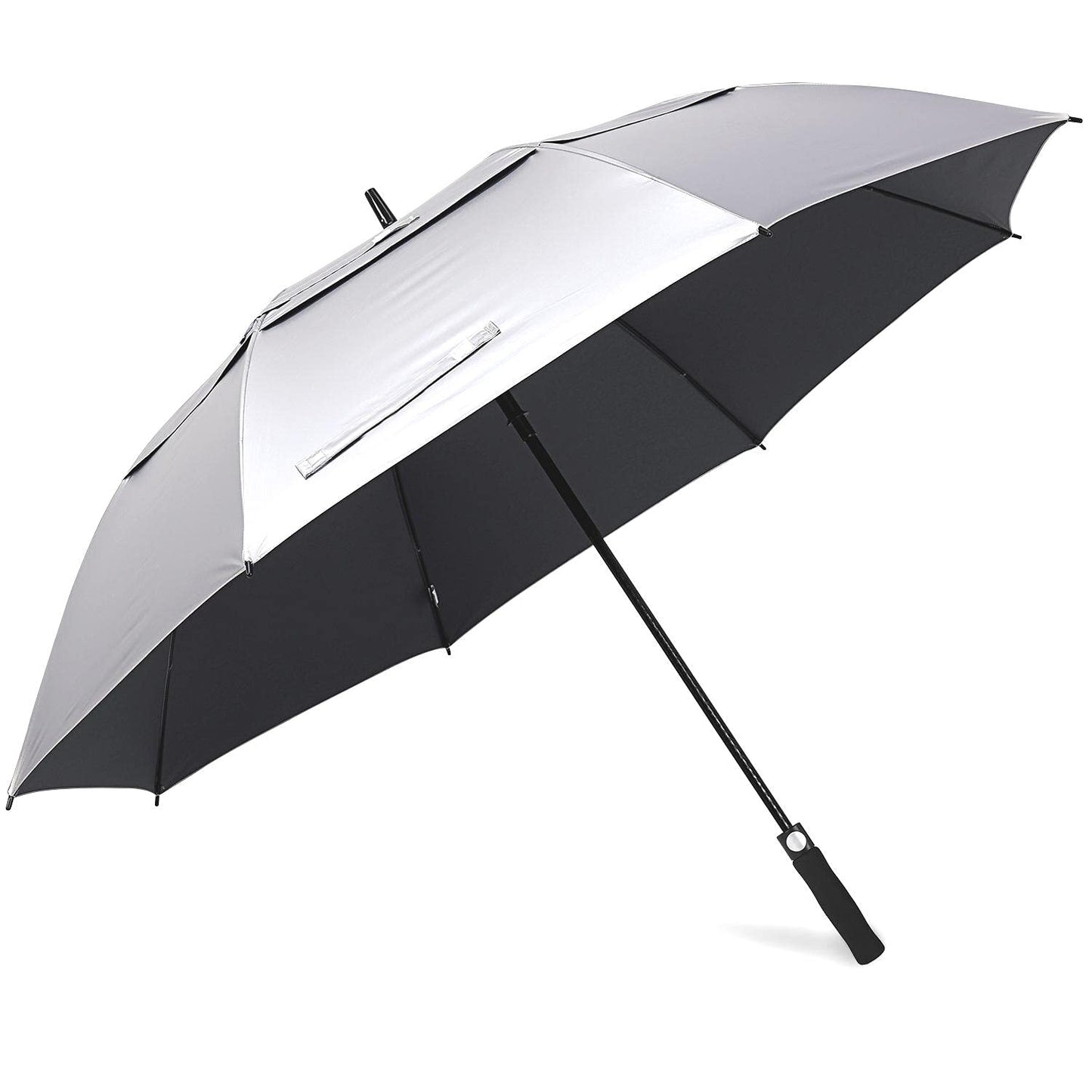 Prospo 68inch Golf Umbrella UV Protection Extra Large Oversized Heavy Duty Auto Open Double Canopy Vented Sun Rain Umbrella Windproof Black