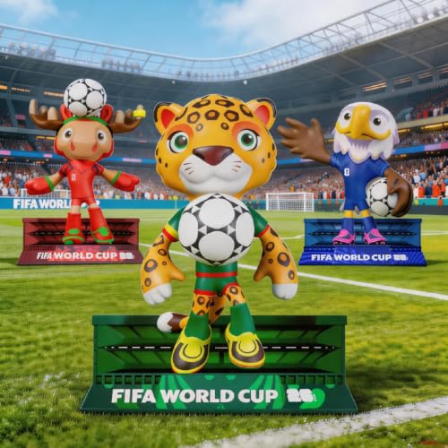 FIFA World Cup Mascot Set - 3-Inch Football Figures (Maple, Zayu, Clutch)