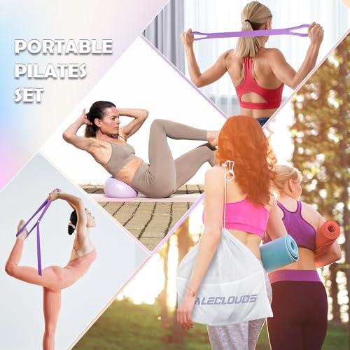 Pilates Ring Set with Resistance Bands and Ball - 12" Home Workout Kit