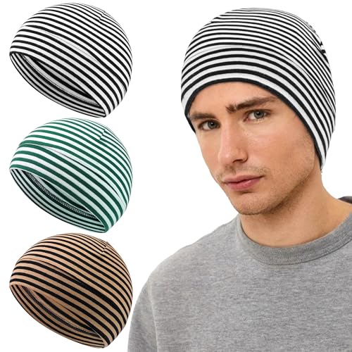 Multicolor Cotton Skull Caps - 3 Pcs Beanie Sleeping Hats
