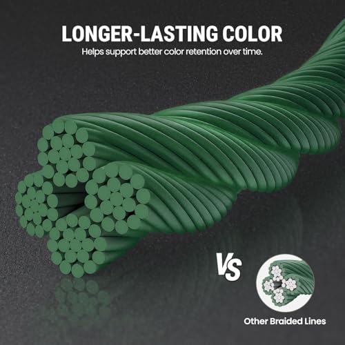 Braided Fishing Line - Abrasion Resistant 6lb Test - 150 Yards, Green