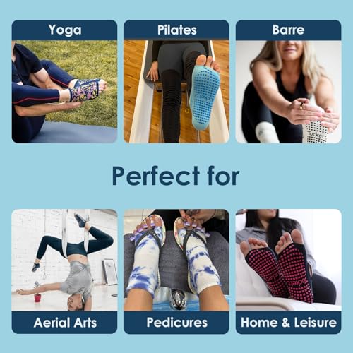 Large-X-Large Tucketts Flow Toeless Grip Socks for Yoga, Pilates & Barre - Black