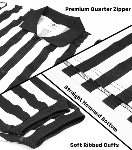 Athletic Fit Referee Shirt for Men - Quarter Zipper, X-Large