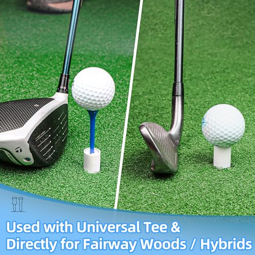 Unbreakable Rubber Golf Tees Set for Mats - 32 Pcs, 6 Sizes