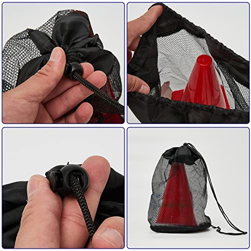 Agility Training Cones Set - 24 Pack 7 Inch Multi-Color for Soccer, Football & Basketball - Purple, Red, Orange, Blue, Yellow, Green