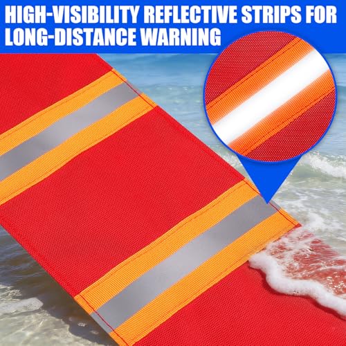 2PCS Reflective Kayak Safety Flags - High Visibility Travel Flags
